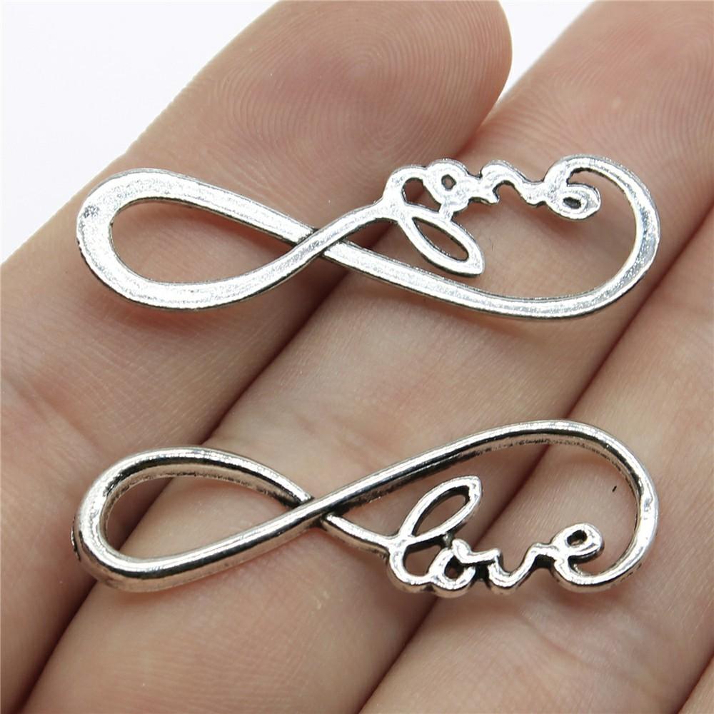 10pcs Charms Infinity Symbol Antique Silver Color Plated For DIY Jewelry Making Infinity Connector Charms