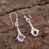 Purple Iolite Gemstone 925 Solid Silver Jewelry Partywear Zircon Earrings 1.84" CZE-9-11