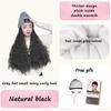 Knitting And Velvet Wig Hat for Autumn And Winter High Temperature Resistant Synthetic Long Curly Hair Fashion