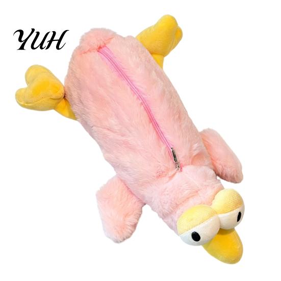 Bird Shaped Pencil Case Plush Case, Creative Fluffy Bag, Cute Shape Three-dimensional Stationery Storage Funny Expression Pen Pouch for Students