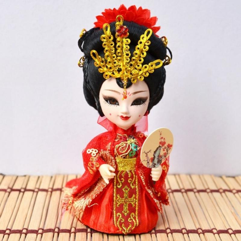 Chinese Peking Opera Mask Doll Opera Character Decoration Silk Doll Chinese Handmade Decorative Gifts Shop Decoration Doll