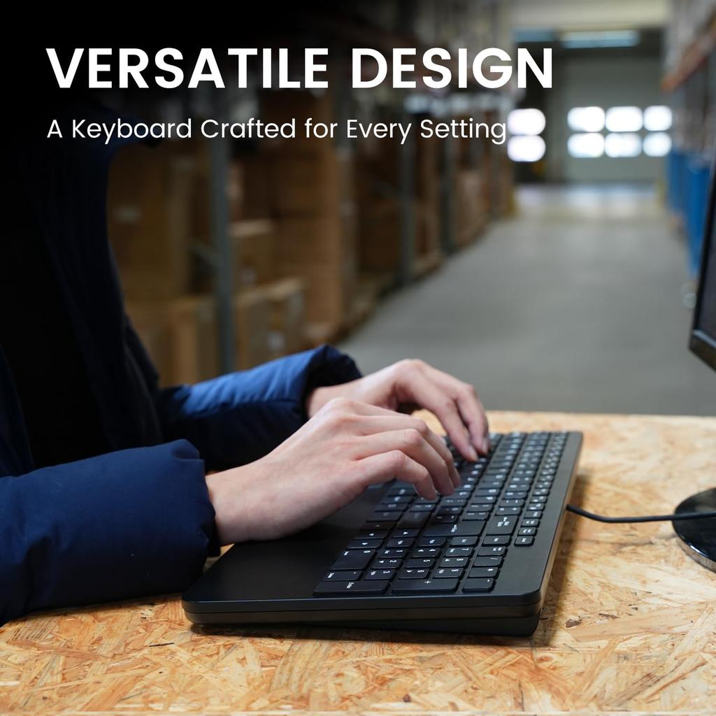 Perixx PERIBOARD-534US Compact Wired Keyboard with Touchpad and Pantograph Keys