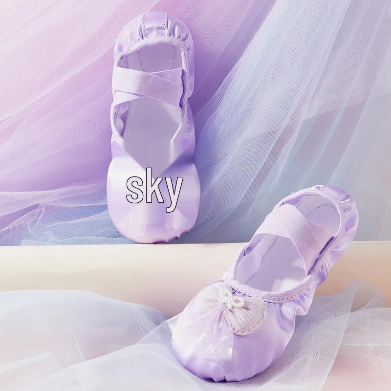 Children s Soft Sole Ballet Shoes - Girls Satin Dance Practice and Performance Footwear 28