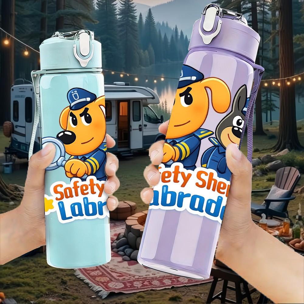 1PC Paw Patrol Cartoon Dog Print 750ml Color Plastic Sports Water Bottle Leakproof Flip Straw Lid Suitable for Sports Office Home Use