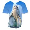 Horrible Shark Ocean Animal 3D Print Kids O Neck Short Sleeve Tee Soft Fit Outdoor Activity Daily Casual Outfit