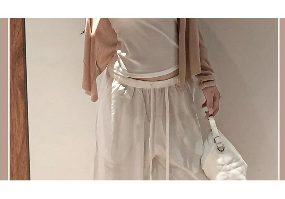 Maternity High-Waisted Wide-Leg Linen Pants – Summer Ice Silk Sun Protection Style
