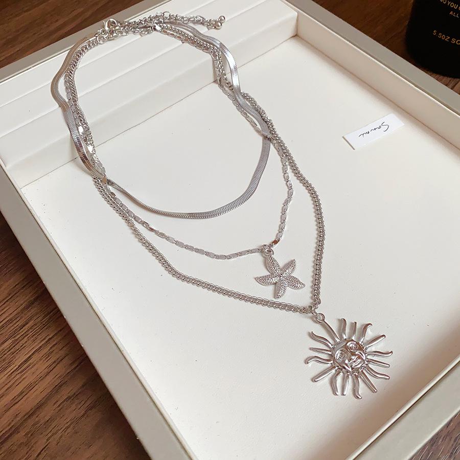Seaside Vacation Wind Starfish Ocean Series Silver Needle Earrings Summer Personality Temperament Necklace Bracelet Earrings