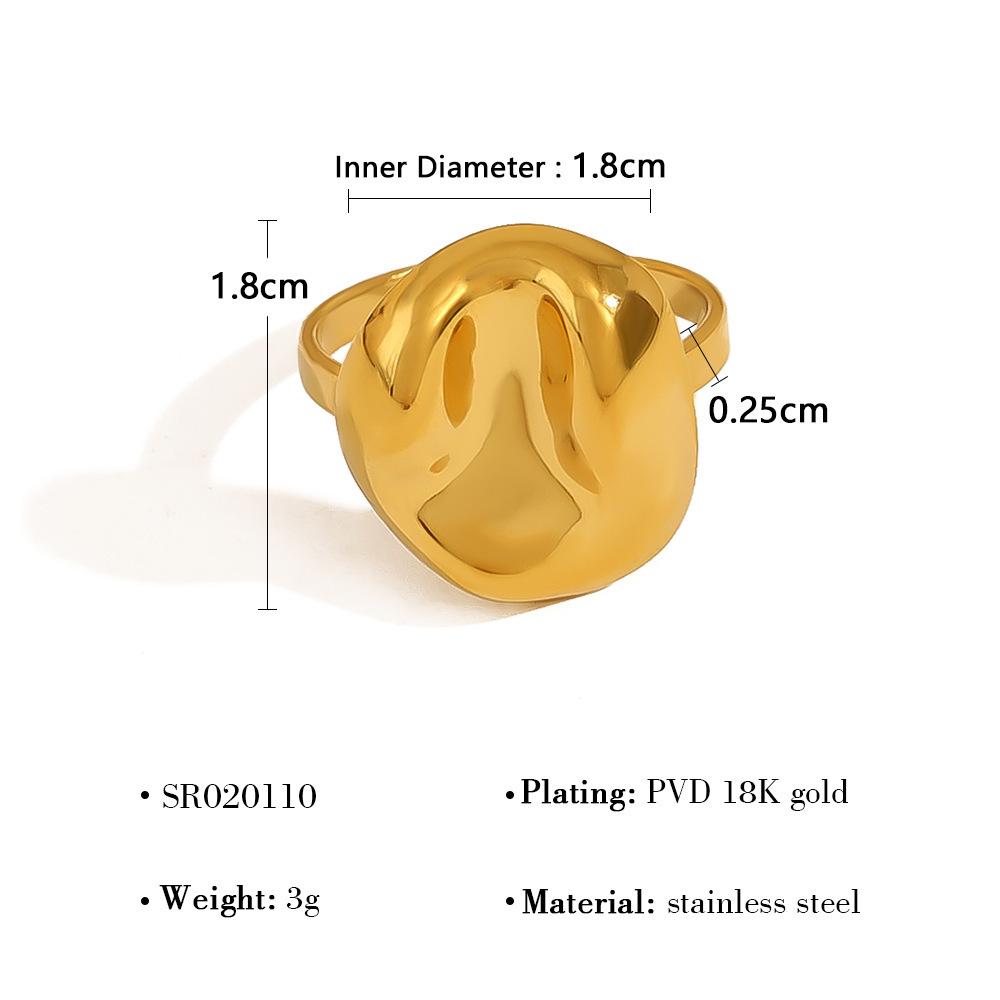 18K Gold Nicht verblassend Leichter Luxus High-End Lava Edelstahl Offener Ring Damenring Ring Ring