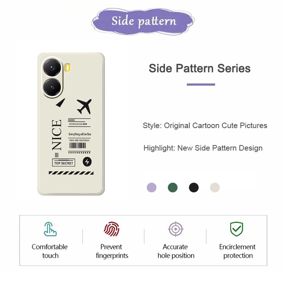 For Xiaomi Redmi Turbo 4 5G/Poco X7 Pro 5G Case Boarding Ticket Pattern Printing Straight Edge TPU Phone Back Cover