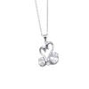 Accessories Imitation Coconut Round Pink Diamond Swan Love Necklace Women's Double Swan Zircon Pendant Clavicle Chain