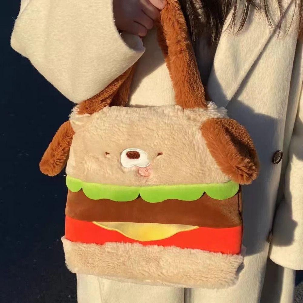 

Сумка-тоут Гамбург Собака Сумка Большая вместимость Животные Сумка Гамбург Собака Плюшевая сумка на плечо Школьная