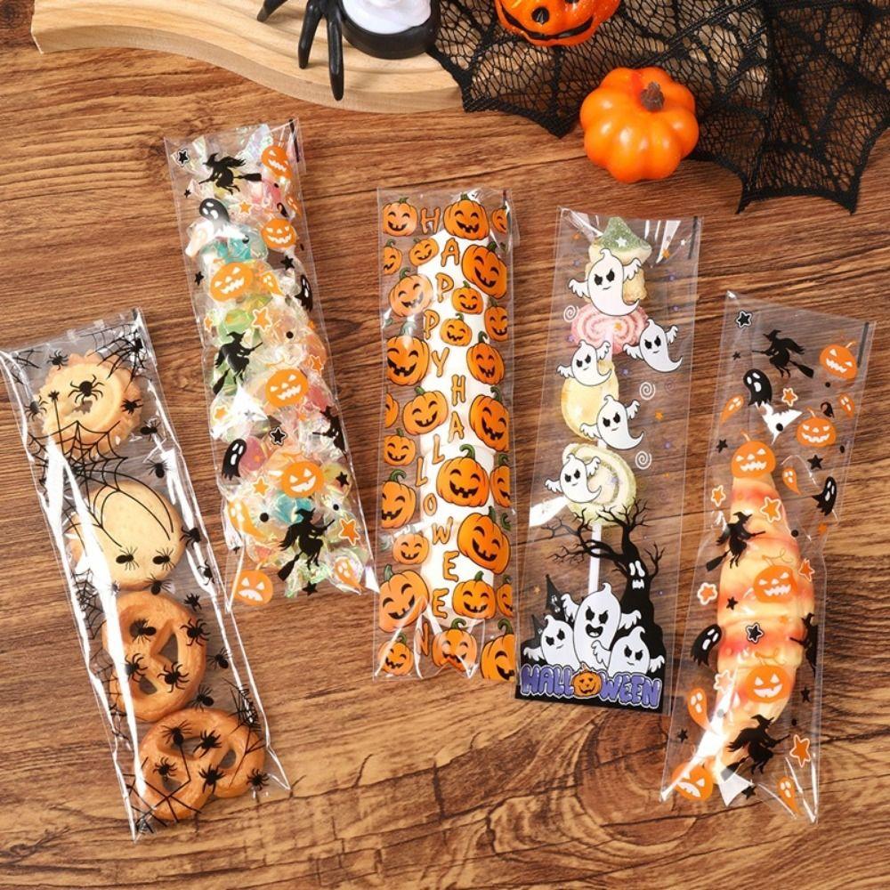 50/100PCS Multicolor Halloween Candy Bag Mixed Printed Wrapping Bag Party Supplies