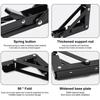 Folding Shelf Brackets Heavy Duty Metal Shelf Hinge Rack Wear-Resistant Supplies For Kitchen Bathroom Shop Garage Balcony