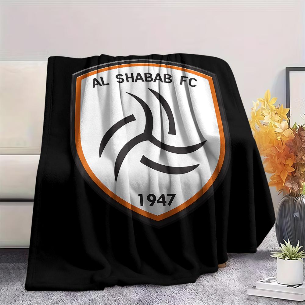 1PC Al-Shabab FC Print Flannel Blanket, High quality All Seasons, Home Decor, Warmth and Comfort, Perfect for Christmas Gifts