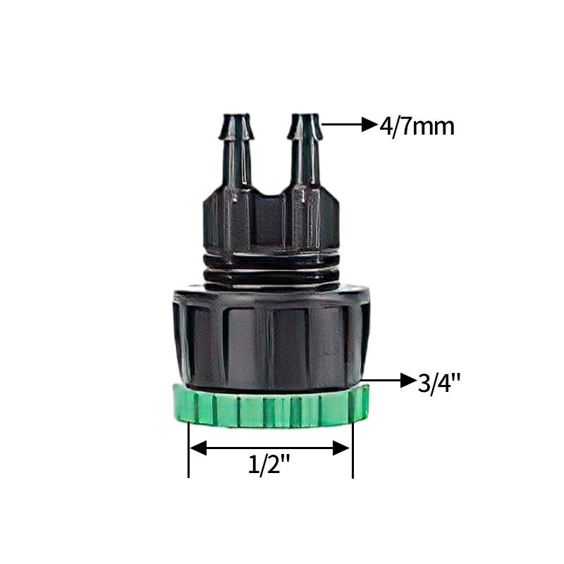 Y-Shaped Water Splitter 1/2" 3/4" Tap Connector Garden Hose Splitter Faucet Adapter with Shut-off Valve Garden Watering Supplies