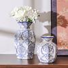 Vintage Blaue Weiße Porzellanvase, Neo-Chinesisches Retro Tischdekor für Hydrokulturblumen, Akzent für Schreibtisch zu Hause