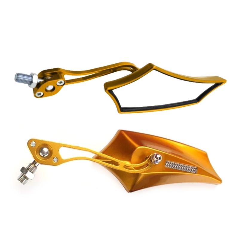 

ATV Accessory Rear View Glass 8mm 10mm Thread Handlebar Mount Clamp Auxiliary Glass for ATV Motorcycle Scooter золотой