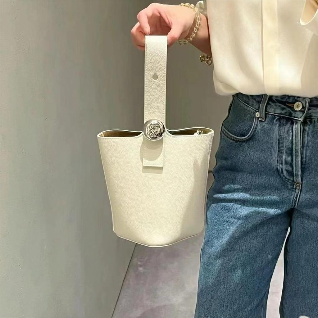 Loe 2024 Mini Pebble Fortune Bucket Handbag - Large Capacity Women's Tote