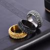 Stainless Steel Wheat Ear Rotatable Ring Men Retro Guochao Personalized Stress Relief Finger Jewelry