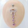 Heart Shape Belly Button Ring Pink Zircon Dangle Belly Ring Navel Piercing Jewelry  Body Jewelry