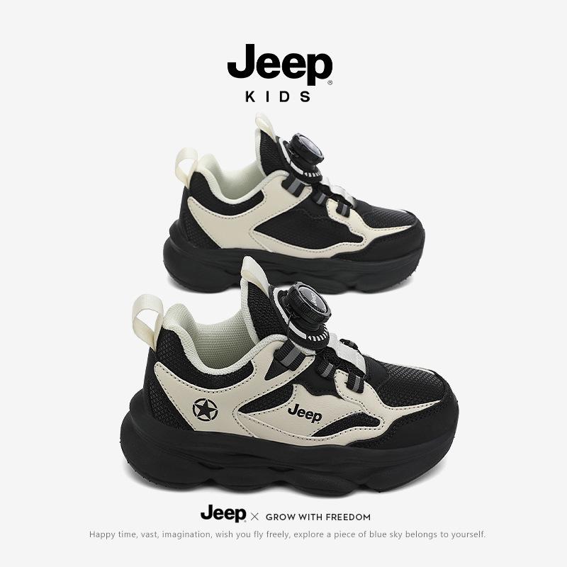 

2025 Autumn Jeep Girls Mesh Dad Shoes - Breathable Outdoor Hiking Sneakers 30 чорний білий колір