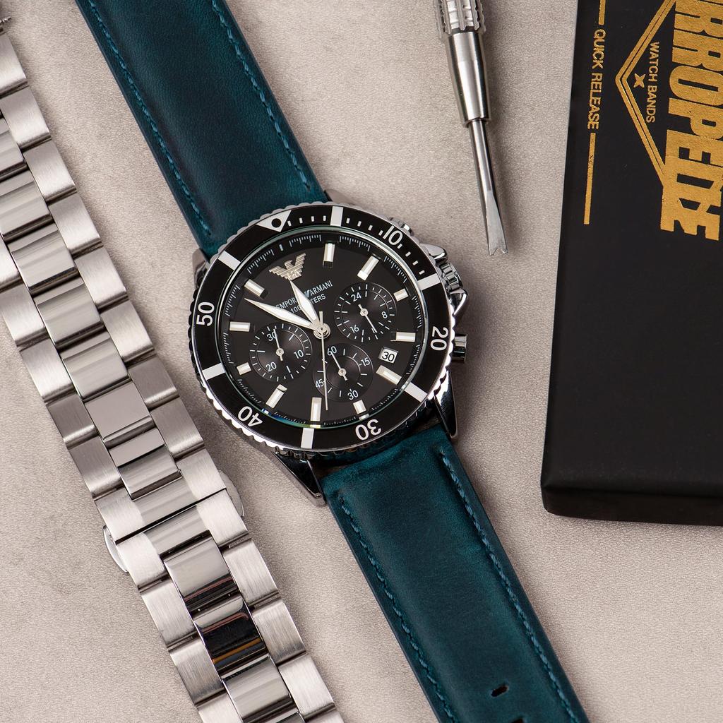 CORROPELLE Pasek do zegarka z prawdziwej skóry z szybkozłączką, bez użycia narzędzi, retro, elegancki, z fakturą Crazy Horse, unisex, 18mm, 19mm, 20mm, 21mm, 22mm,