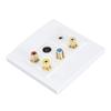 Multimedia Wall Plate 3.5mm F Type TV9.5 3 RCA AV Wall Panel for TV Set Top Box Coaxial Cable Radio