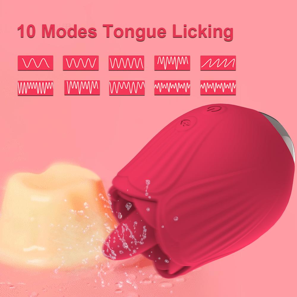 Kraftig rosesugende vibrator kvinne for kvinner Klit klitoris sugestimulator Muntunge slikker sexleketøy Varer for voksne 18