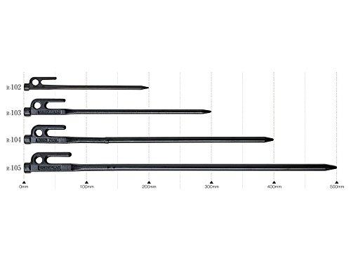 Snow Peak 40cm Solid Stakes R-104 Forged Pegs for Tents, Tarps, and Outdoor Camping (Pack of 4)