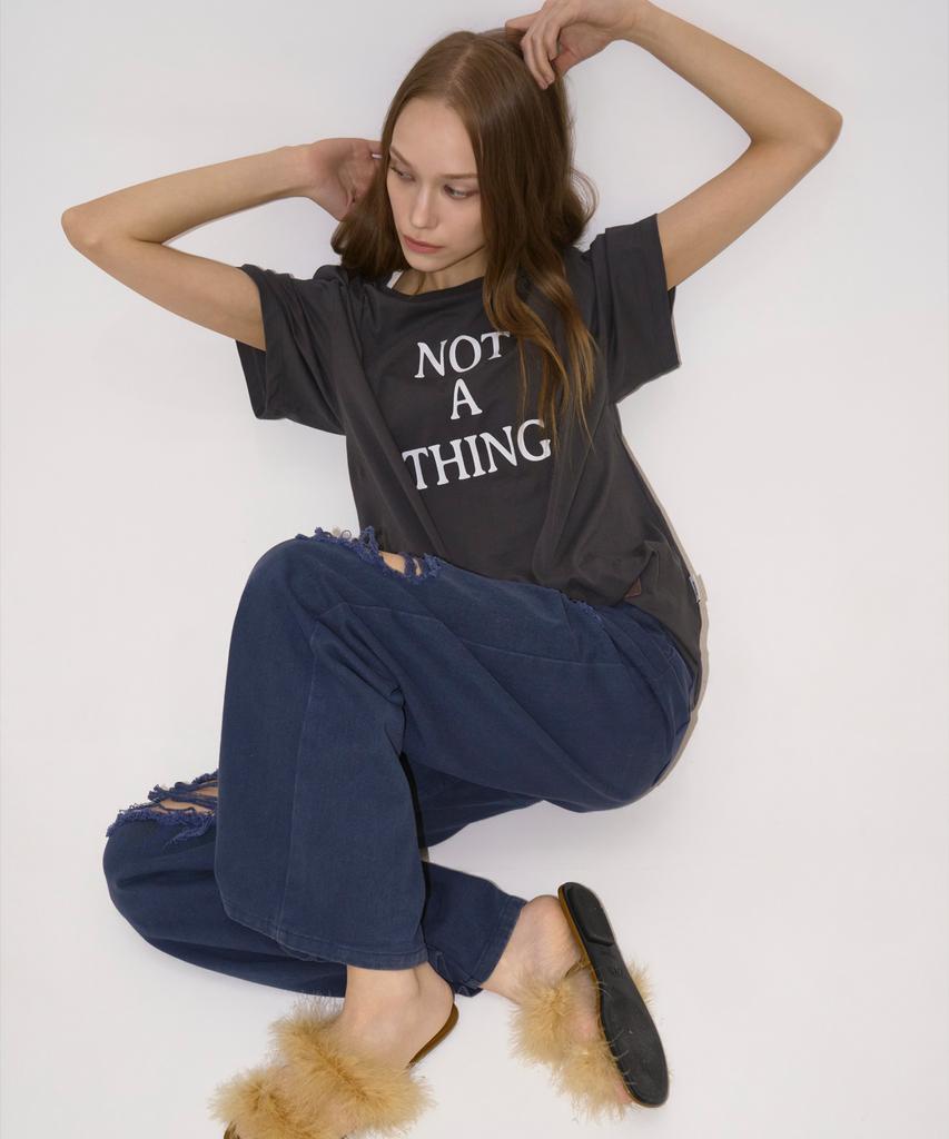 SSIN AND LEE Not A Thing Pinched T-Shirt Charcoal