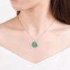 A-Grade Natural Jade Bean Green Ping'an Buckle Pendant with S925 Silver Necklace for Women.