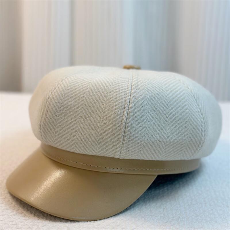 Восьмиугольная беретка Lishi из смесовой шерсти с узором  елочка