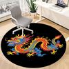 1pc Dragon Pattern Chair Carpet for Office, Round Non-Slip Durable Large Size Office Carpet, Suitable for Office, Beautiful Decoration
