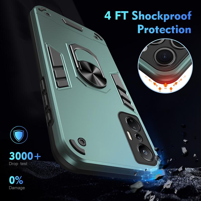 Shockproof Hard Armor Cover Case For Infinix Hot 11S 20I 20S Hot 30 Play 30I Hot 50 50I Car Magnetic Ring Holder Cover