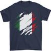 Torn Italy Flag Italians Day Football Mens T-Shirt 100% Cotton