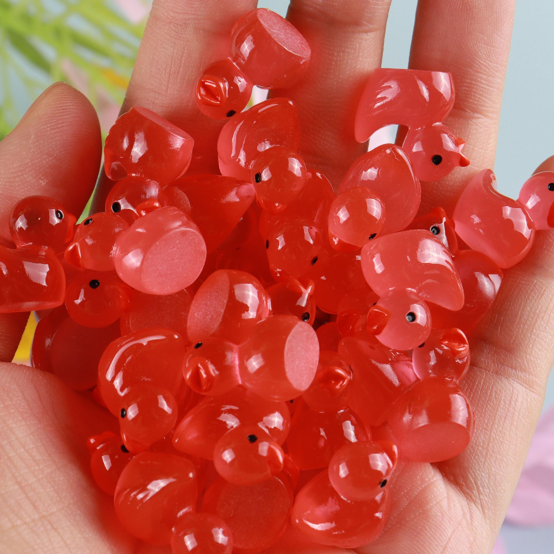 

20 шт. Миниатюрные желтые утки, светящиеся утки, миниатюрные фигурки, крошечные утки, микро-сказочный сад, ландшафтный сад фей, домашний декор 20PCS красный