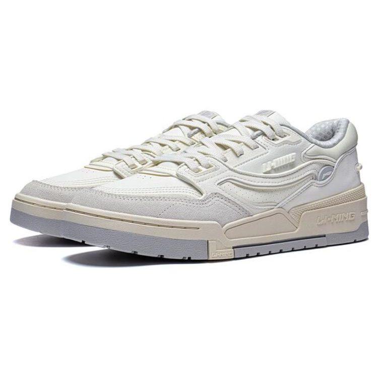 Li Ning 001 BTC Abrasion Resistant Breathable Abrasion Resistant Breathable Low Top Skateboard Shoes Women's White AGCT008-2