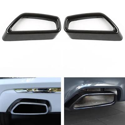 2 stücke ABS Glänzend Schwarz Auto Schwanz Schalldämpfer Auspuffrohr Ausgang Abdeckung Trim Für BMW 5 6 Serie GT G30 G38 G32 2018