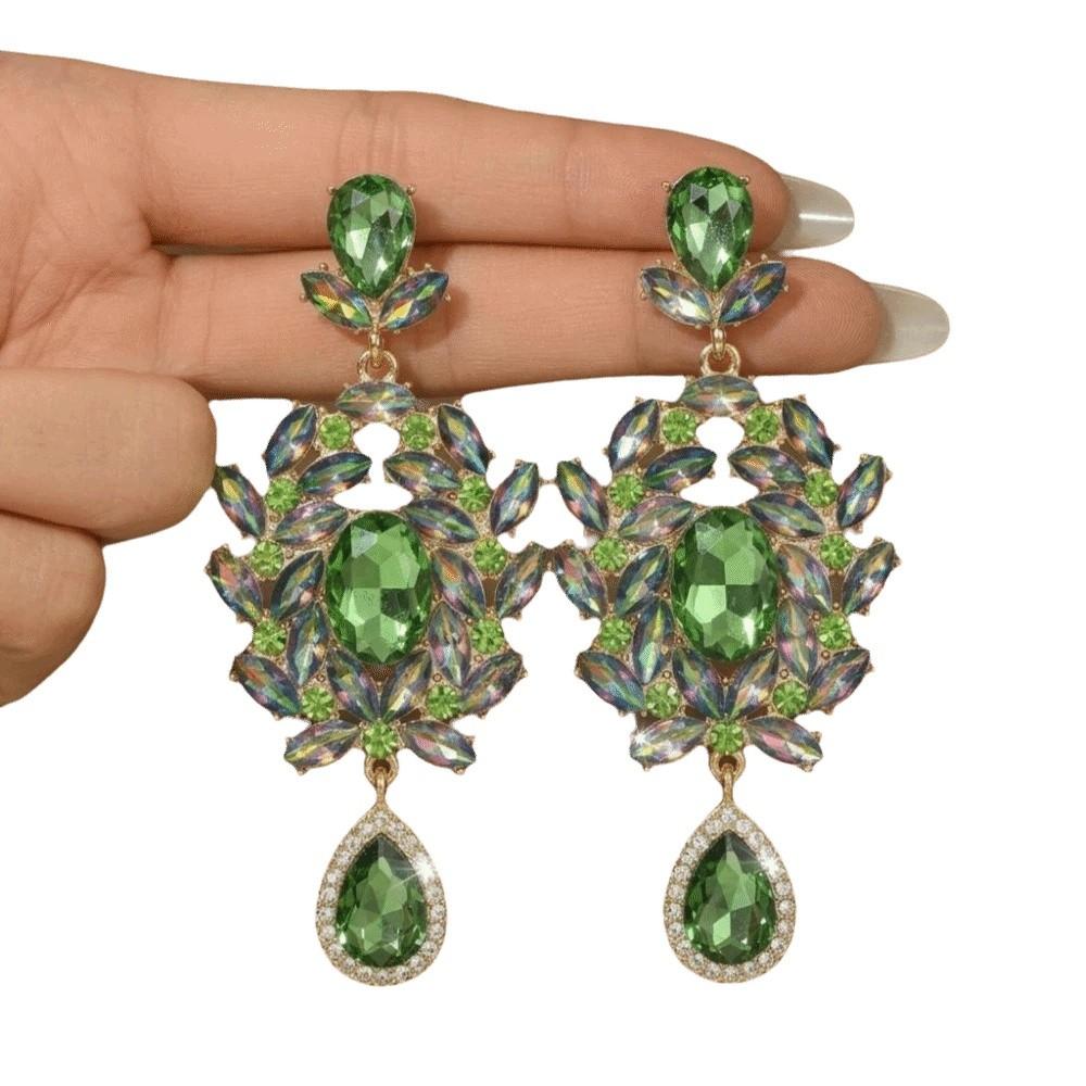 Crystal Floral Shaped Earrings Jewelry Modern Style Earrings Popular Popular Style Earrings Bride