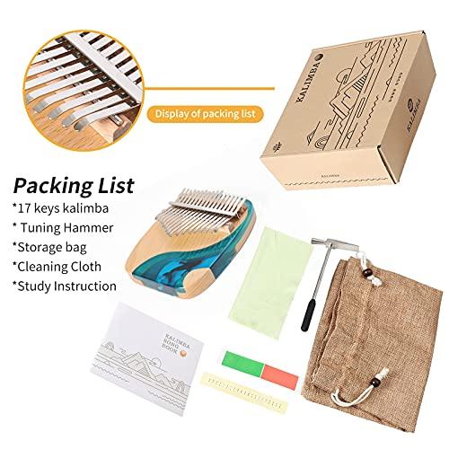 Kalimba Beginner Set, 17 Keys, Tuning Hammer, Japanese Sheet Music, Thumb Piano, Perfect for Kids, Teenagers, Beginners, and Professionals, Percussion