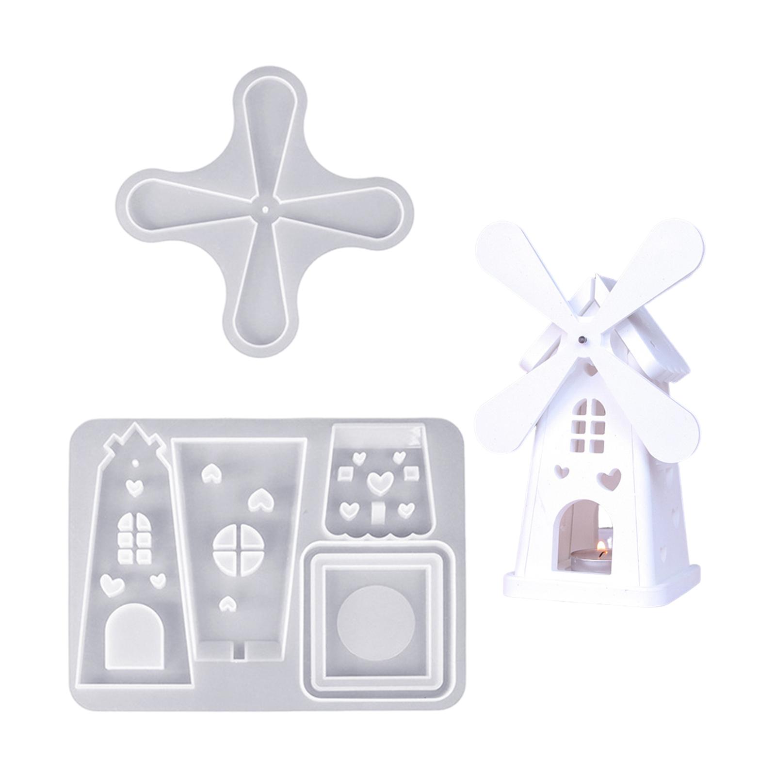 

Candle Holder Silicone Mold Rotating Windmill Shape Handmade Art Supplies Silicone Texture for Making Candle Holder 2