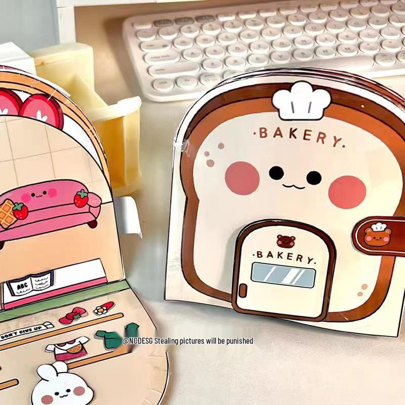 Cartoon Bakery Quiet Book: Handmade DIY Decompression Squeeze Toy for Kids