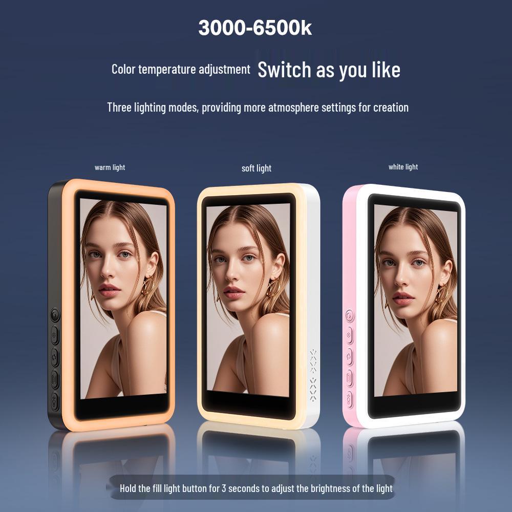 High-Definition Rear Camera Projection & Live Broadcast Selfie Device with Fill Light