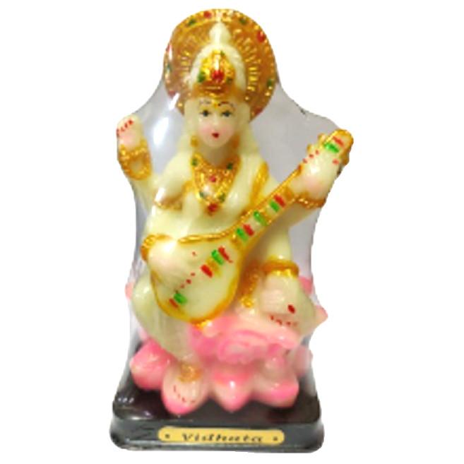 @ Indian Traditional Goddess Maa Saraswati Statue Multicolor 406Gm Zr-8099-60%Off