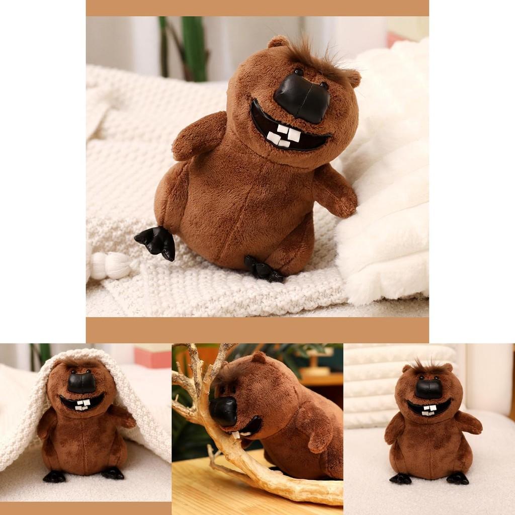 Adorable Beaver Plush Toy Soft Stuffed Animal Doll Cuddle Pillow Gift For Kids