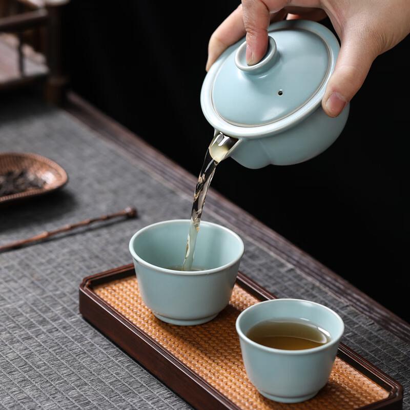 MULTIPOTENT Ru Kiln Ceramic Travel Kung Fu Tea Set