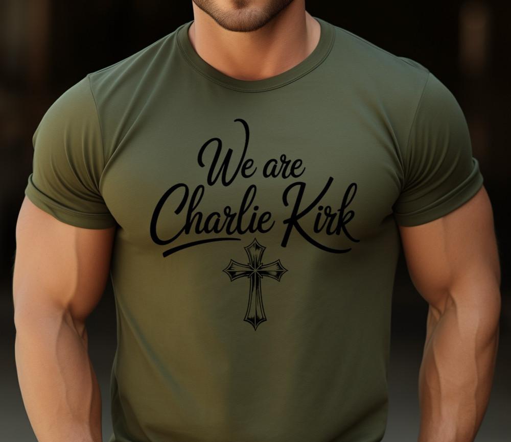 

Charlie Kirk USA American Flag Patriotic Christian T Shirt M