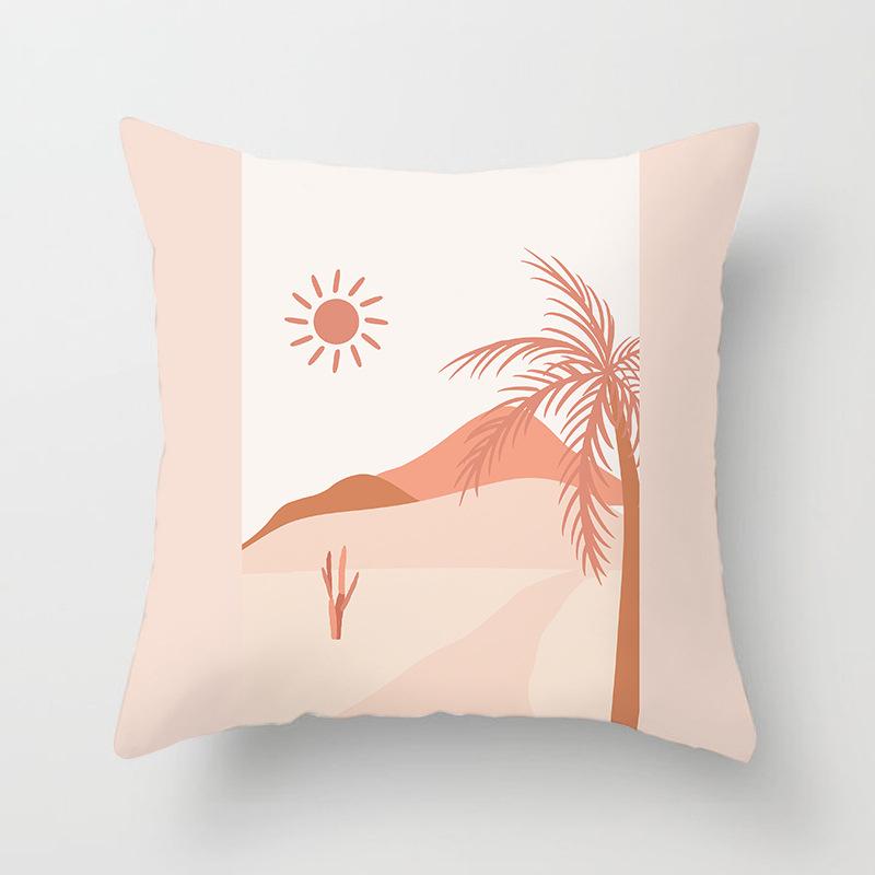 Einfache frische rosa geometrische Mond-Print-Muster Kissenbezug Haus Wohnzimmer Sofa Dekoration Kissen Kissenbezug