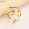 Edelstahl Wassertropfen Armreif Ring Set für Damen Luxus Geometrisch Tropfenförmig Offener Armreif Unregelmäßiges Gedrehtes Armband Schmuck