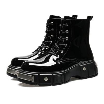 Mens High-Top Boots Luxury Brand Leather Boots Fashion Motorcycle Boot Casual Platform Boots for Men Business Boot Botines Mujer